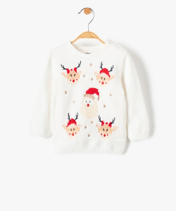 Pull De Noel Bebe Fille En Maille Chenille Gemo