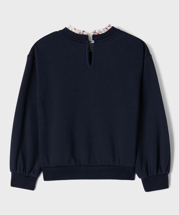 Sweat à col froncé et inscription brodée fille - LuluCastagnette vue5 - LULUCASTAGNETTE - GEMO