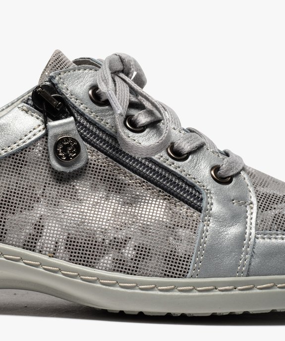 Derbies femme confort à lacets et zip dessus cuir vue6 - GEMO (CONFORT) - GEMO