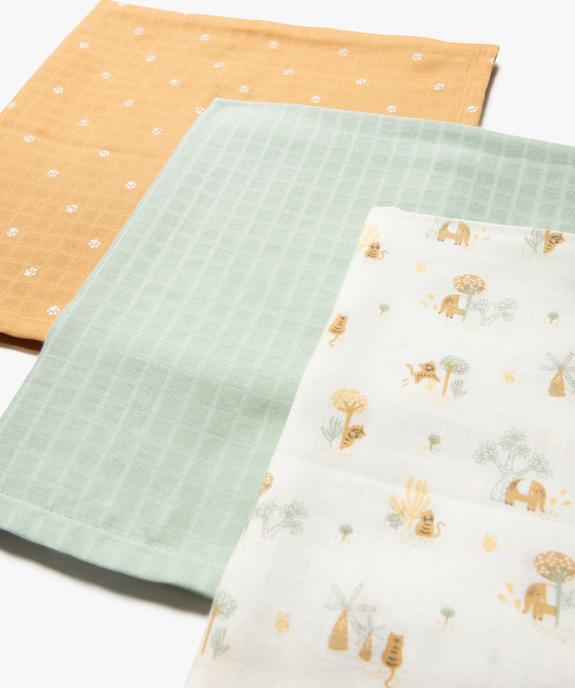 Lange en gaze de coton imprimée (lot de 3) vue2 - GEMO(BB COUCHE) - GEMO