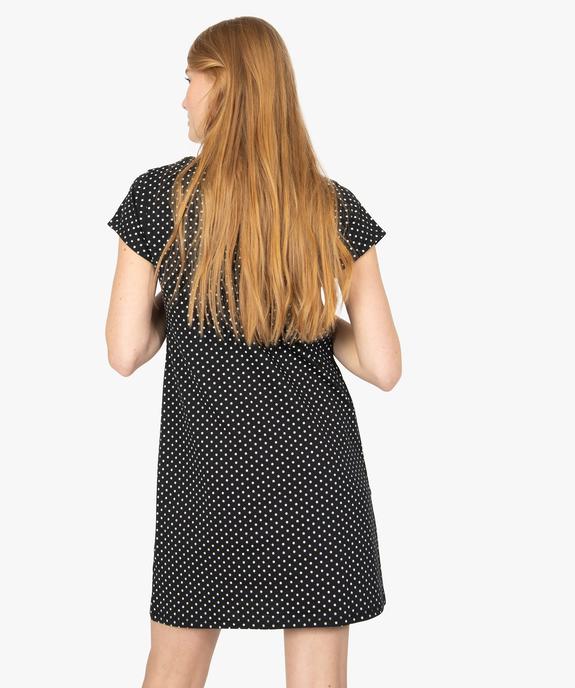 Chemise de nuit imprimée à manches courtes femme vue3 - GEMO 4G FEMME - GEMO