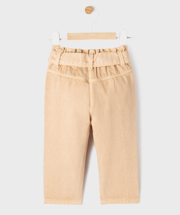 Jean coloré avec taille ajustable et ceinture bébé fille - LuluCastagnette vue4 - LULU CASTAGNETTE GEMO FOR GOOD - GEMO