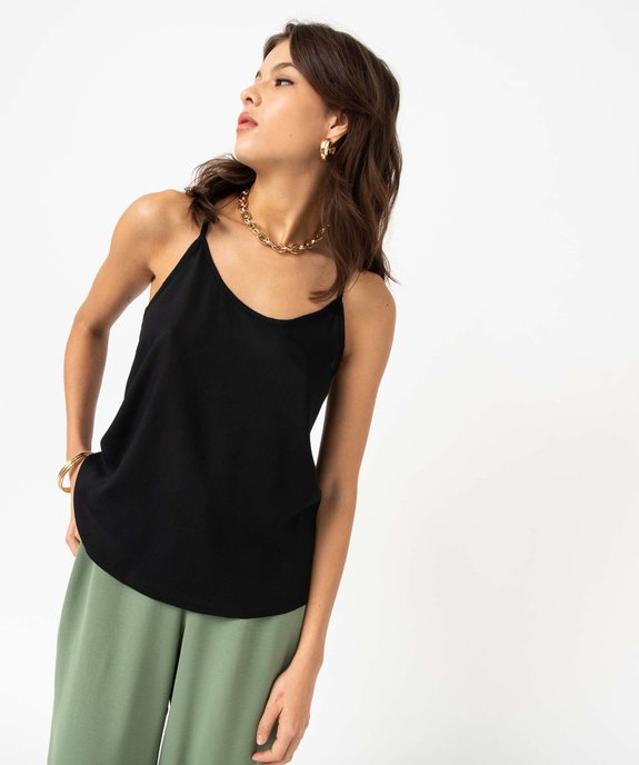 Débardeur en viscose légère à bretelles fines et dos nageur femme vue5 - GEMO(FEMME PAP) - GEMO