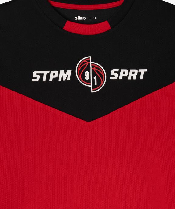 Tee-shirt de sport à découpes garçon vue2 - GEMO (JUNIOR) - GEMO