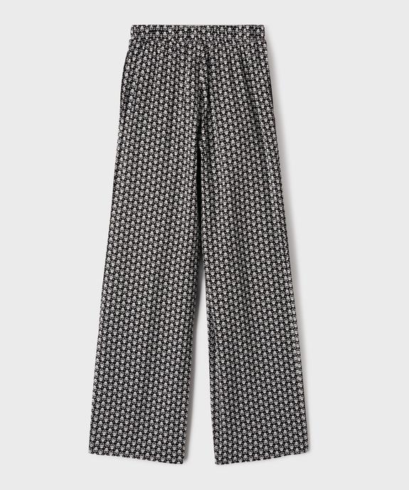 Pantalon large et fluide imprimé fleuri fille vue4 - GEMO 4G FILLE - GEMO