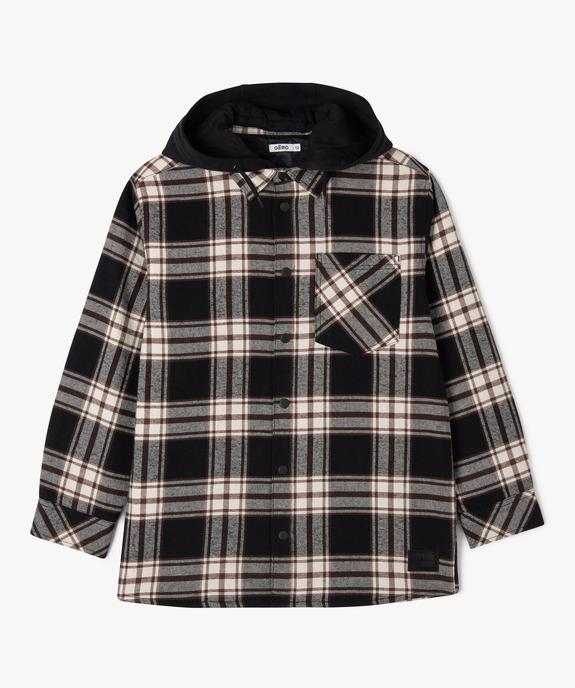 Sur-chemise à carreaux avec capuche garçon vue2 - GEMO (JUNIOR) - GEMO