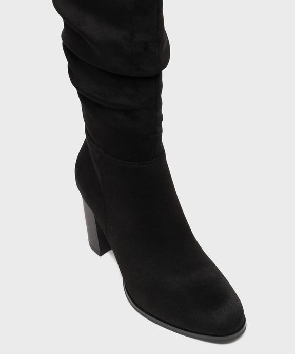 Bottes en suédine avec tige drapée femme - Follow Me vue6 - FOLLOW ME - GEMO