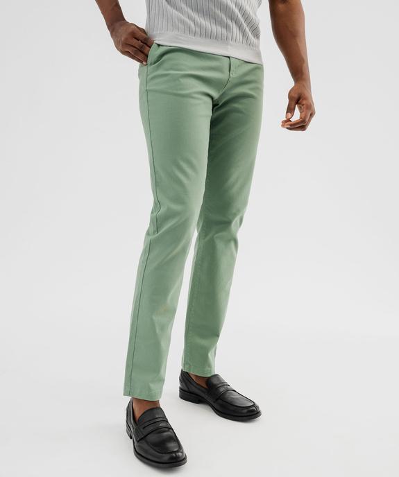 Pantalon chino coupe Slim en coton homme vue1 - GEMO 4G HOMME - GEMO