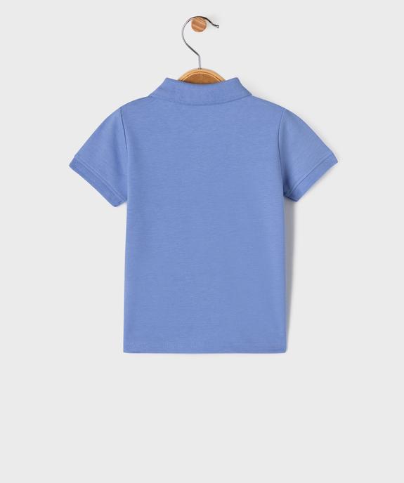 Polo manches courtes en maille piquée à motif bébé garçon vue3 - GEMO 4G BEBE - GEMO