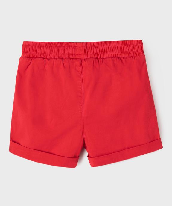Short ample avec taille élastique en coton stretch fille vue6 - GEMO (ENFANT) - GEMO