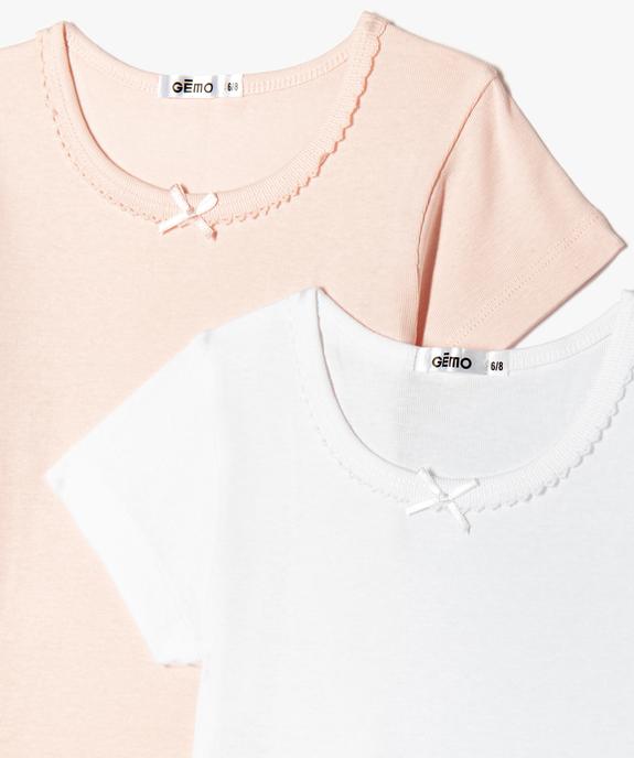Tee-shirt à manches courtes fille (lot de 2) - GEMO 4G FILLE Tee-shirt à manches courtes fille (lot de 2) vue2 - GEMO 4G FILLE - GEMO