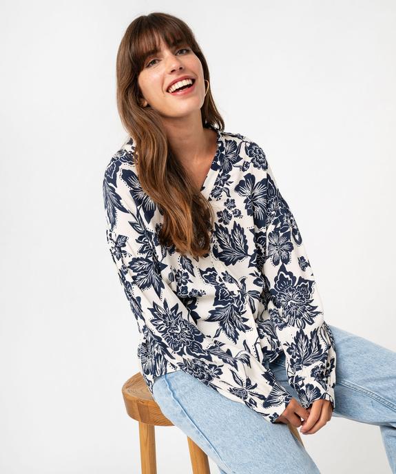 Chemise fluide à motifs femme vue1 - GEMO(FEMME PAP) - GEMO