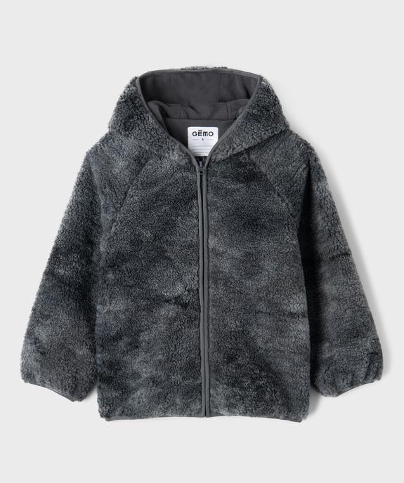 Blouson à capuche en sherpa doublé polaire garçon vue1 - GEMO (ENFANT) - GEMO