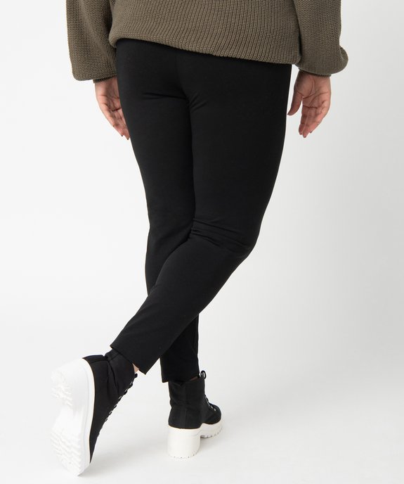 Legging femme grande taille uni en coton stretch vue3 - GEMO (G TAILLE) - GEMO