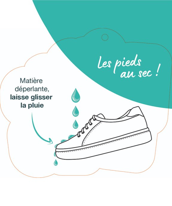 Baskets fille en toile unie avec oeillets fantaisie et semelle à liseré vue2 - GEMO 4G FILLE - GEMO