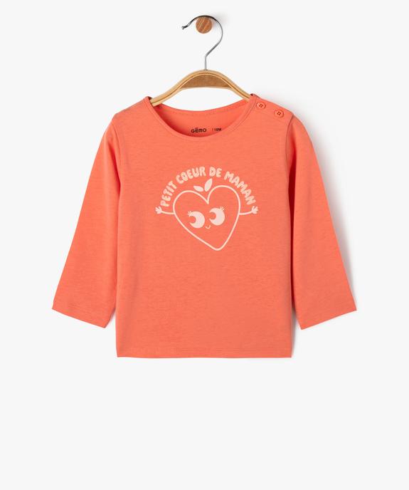 Tee-shirt à manches longues à message bébé fille vue1 - PREMIER PRIX BY GEMO - GEMO