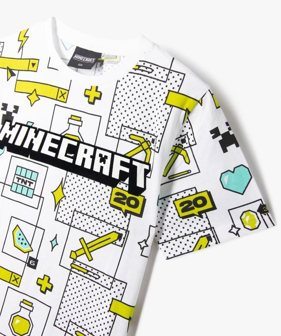 Tee-shirt Minecraft imprimé garçon vue2 - MINECRAFT - GEMO