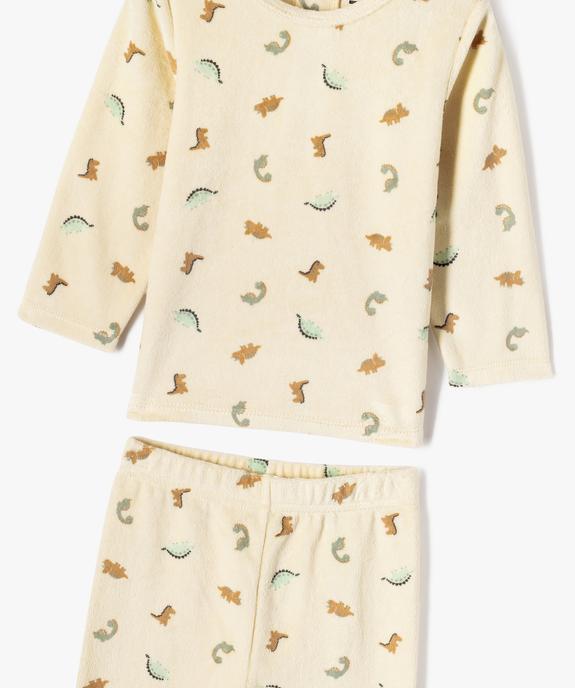 Pyjama en velours 2 pièces imprimées dinosaures bébé vue2 - GEMO 4G BEBE - GEMO