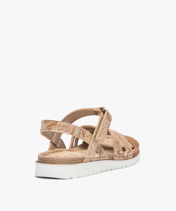 Sandales fille avec brides à imprimé irisé imitation crocodile vue4 - GEMO (ENFANT) - GEMO