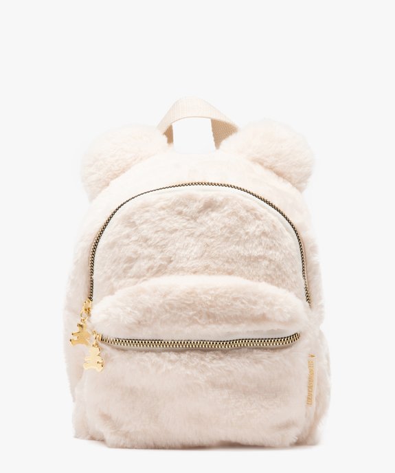 Sac à dos en fourrure imitation avec oreilles en relief fille - LuluCastagnette vue1 - LULUCASTAGNETTE - GEMO