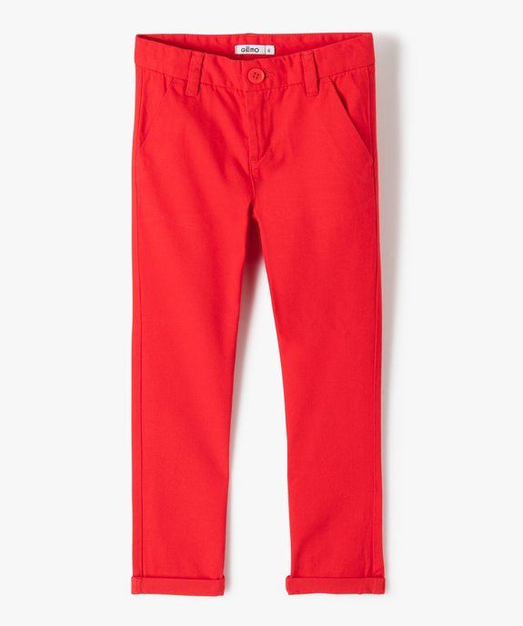 Pantalon chino 100% coton garçon vue1 - GEMO 4G GARCON - GEMO