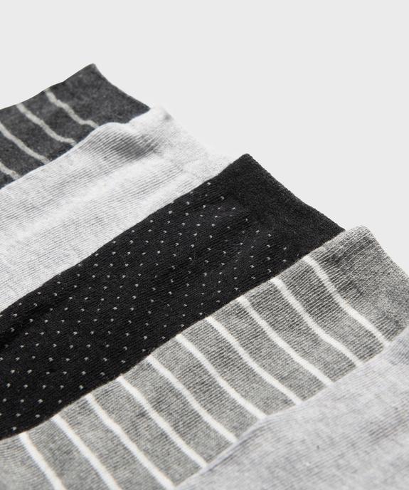 Chaussettes tige haute à motifs pois et rayures femme (lot de 5)  vue2 - GEMO 4G FEMME - GEMO