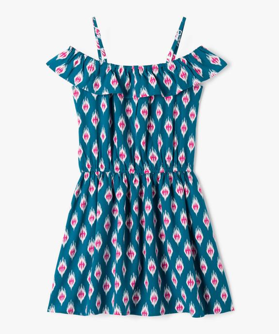 Robe fille imprimée à bretelles et col volanté  vue3 - GEMO (ENFANT) - GEMO