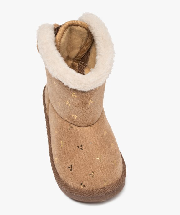 Boots fourrées bébé fille en textile suédé – LuluCastagnette vue5 - LULU CASTAGNETT - GEMO