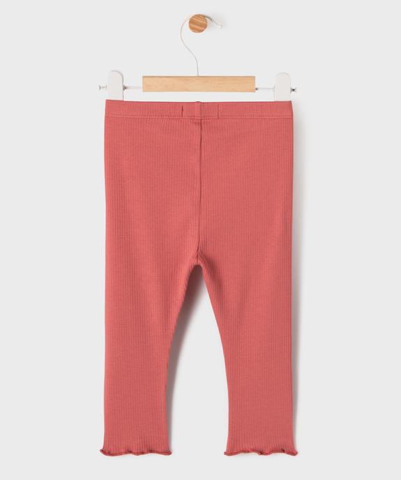 Legging en maille côtelée avec bas froncé bébé fille  vue3 - GEMO 4G BEBE - GEMO