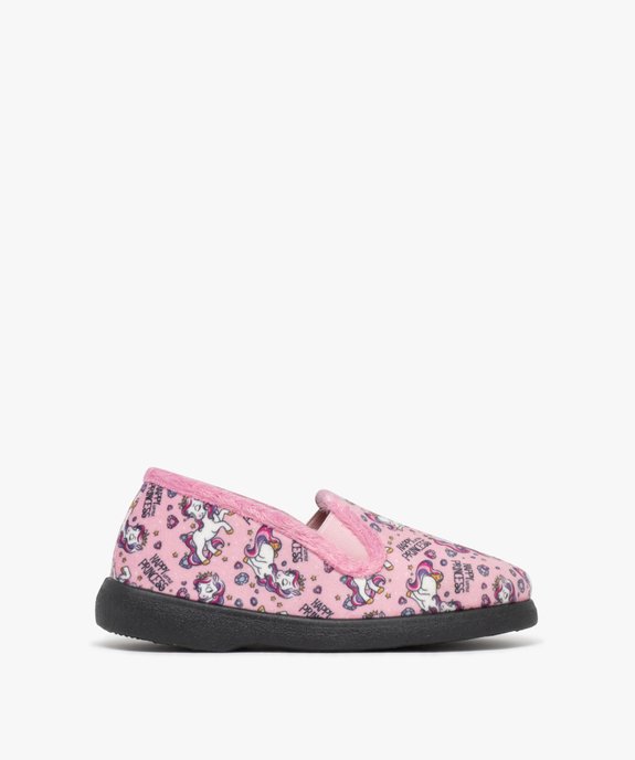 Chaussons fille pantoufles en velours motif licorne vue1 - GEMO 4G FILLE - GEMO