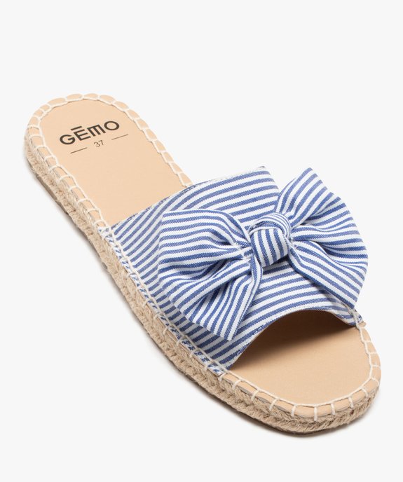 Mules femme plates avec semelle corde et noeud fantaisie vue5 - GEMO (CASUAL) - GEMO