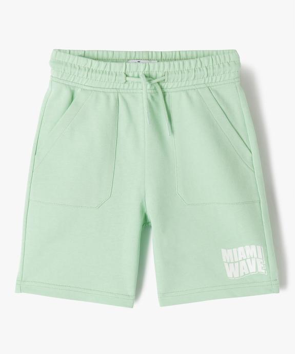 Bermuda en maille avec poches plaquées garçon vue1 - GEMO (ENFANT) - GEMO