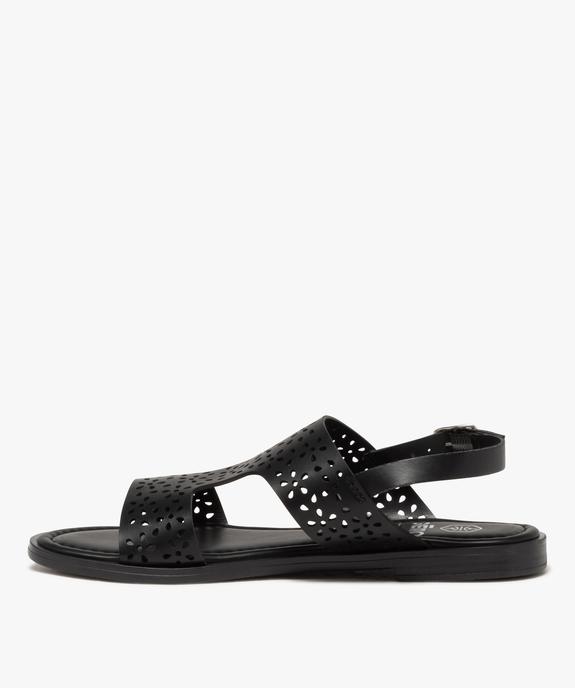 Sandales femme unies casual dessus ajouré vue4 - GEMO (CASUAL) - GEMO