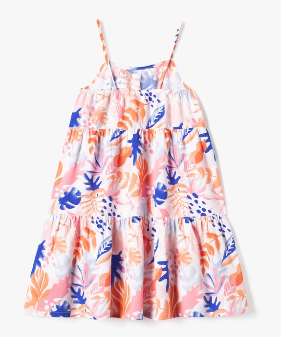 Robe fille à fines bretelles avec motifs fleuris  vue4 - GEMO (ENFANT) - GEMO