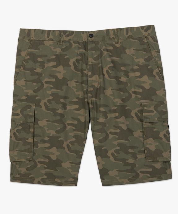 Bermuda homme grande taille multipoches imprimé vue4 - GEMO (HOMME) - GEMO