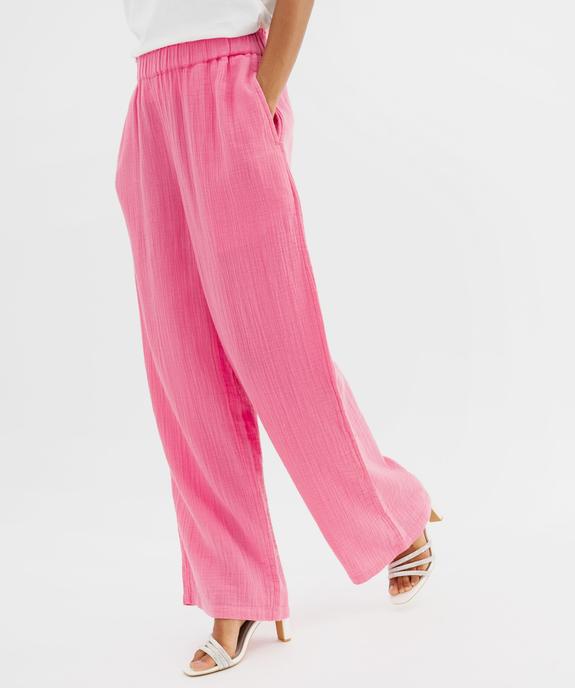 Pantalon large en gaze de coton femme vue1 - GEMO(FEMME PAP) - GEMO