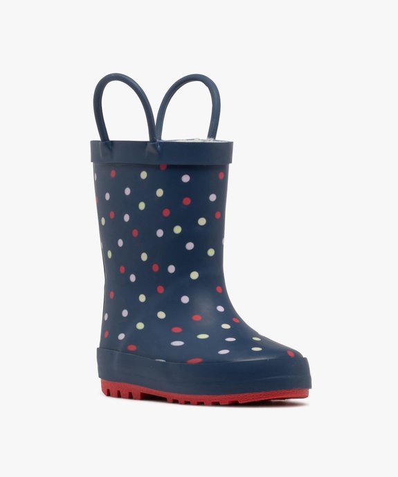 Bottes de pluie bébé garçon intérieur fourré avec deux anses  vue3 - LOVELY WINGS - GEMO