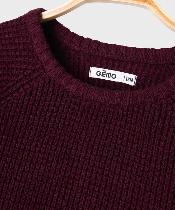 Pull en maille fantaisie à manches raglan bébé garçon vue3 - GEMO(BEBE DEBT) - GEMO