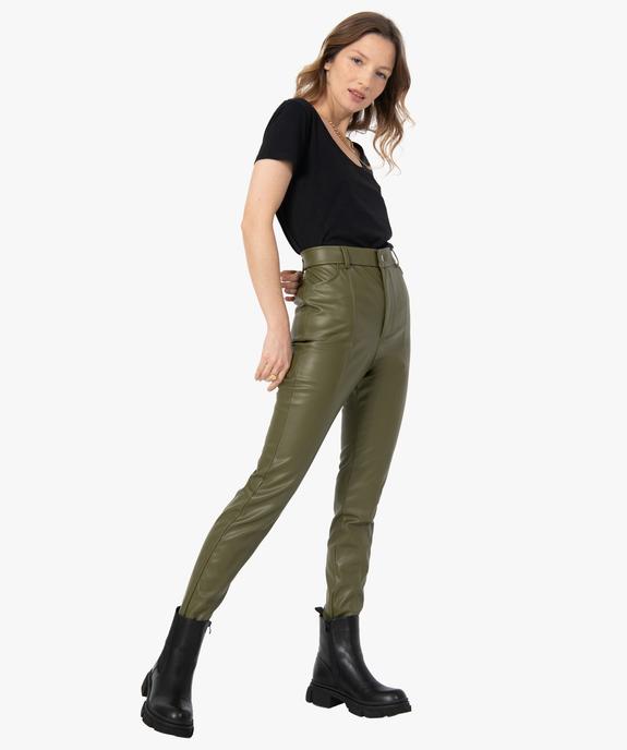 Tee-shirt femme uni à col rond et manches courtes vue5 - GEMO(FEMME PAP) - GEMO