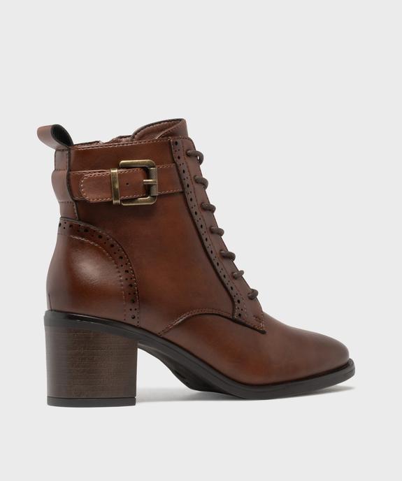 Bottines à talon avec semelle intérieure cuir, lacets ronds et zip femme vue4 - VALENTINA BALDANO GEMO FORGOOD - GEMO