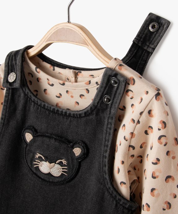 Ensemble 2 pièces robe et tee-shirt bébé fille vue2 - GEMO(BEBE DEBT) - GEMO