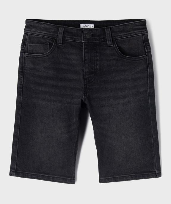 Bermuda en jean stretch coupe slim taille ajustable garçon vue5 - GEMO (JUNIOR) - GEMO