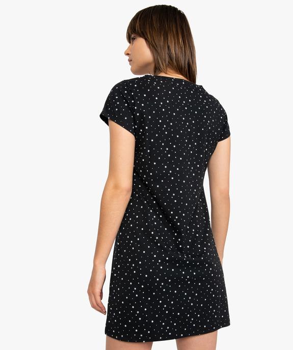 Chemise de nuit imprimée à manches courtes femme vue3 - GEMO 4G FEMME - GEMO