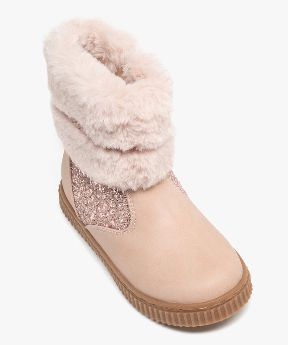 Bottines fourrées zippées à col duveteux fille vue6 - LOVELY WINGS - GEMO