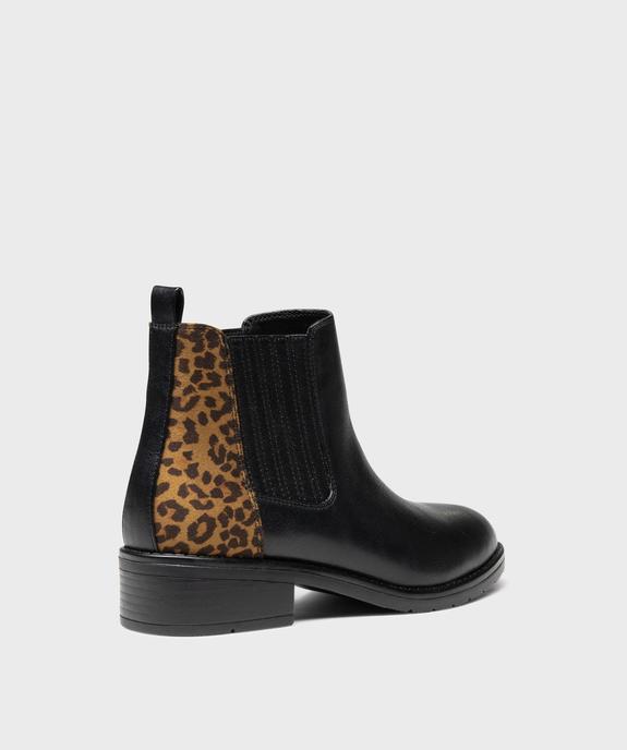 Chelsea boots avec empiècement léopard femme - Valentina Baldano vue5 - VALENTINA BALDA - GEMO