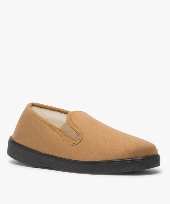  Chaussons homme unis avec doublure chaude vue2 - THERITEX - GEMO