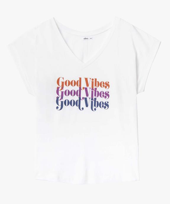 Tee-shirt femme grande taille loose à manches courtes et motif vue4 - GEMO (G TAILLE) - GEMO