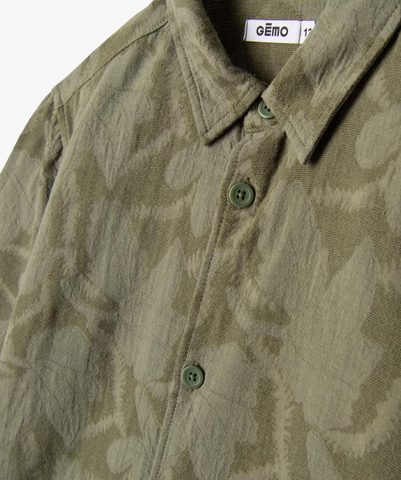 Chemise à manches courtes à motifs ton sur ton garçon vue6 - GEMO (JUNIOR) - GEMO