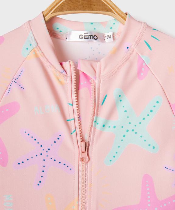 Maillot de bain combinaison anti UV à motifs étoiles de mer bébé fille vue2 - GEMO(BEBE DEBT) - GEMO