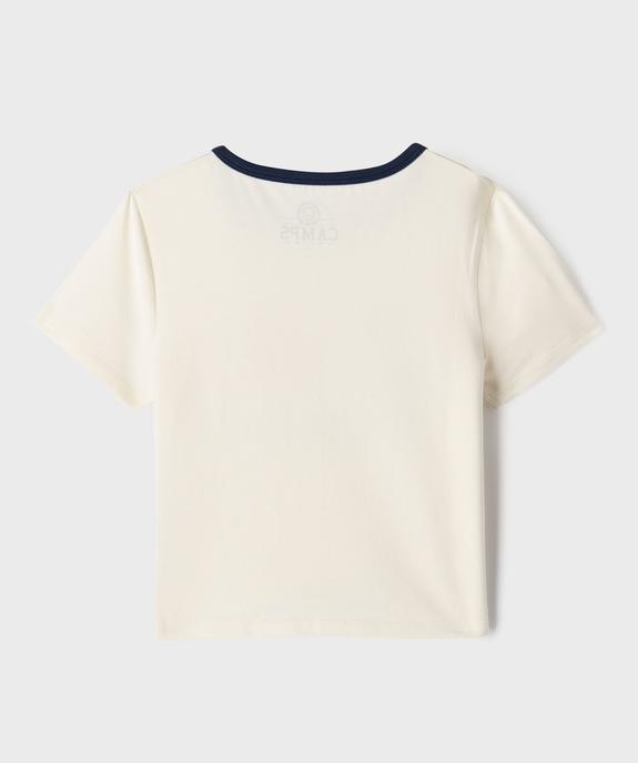 Tee-shirt manches courtes coupe courte imprimé fille - Camps United vue4 - CAMPS GEMO FOR GOOD - GEMO